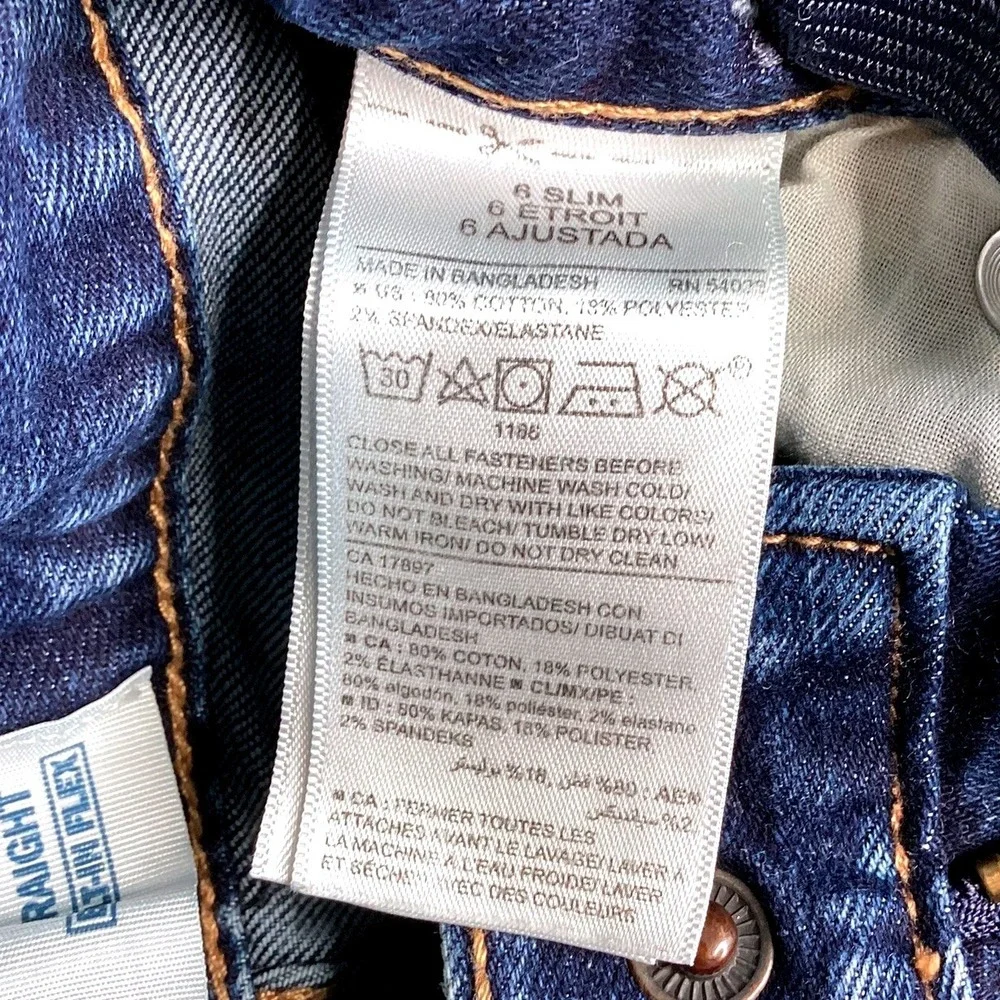 Old Navy Straight Jeans Boys 6 Slim Dark Wash Good Built-In Flex Denim